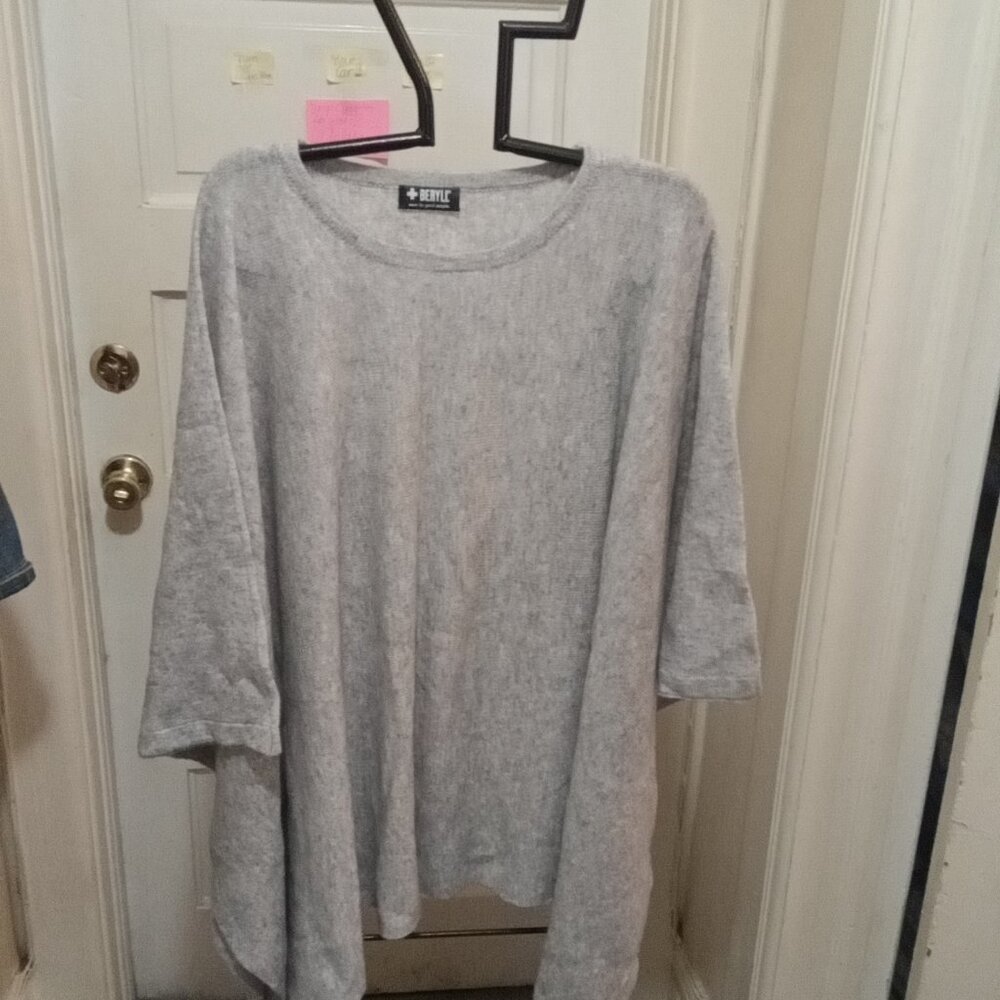 NWT +Beryll gray loose fit Cashmere Poncho - tag attached